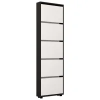 Dulap pentru încălțăminte Mobildor-Lux LEO Slim 203 x 50 x 16 /Anthracite /Anthracite