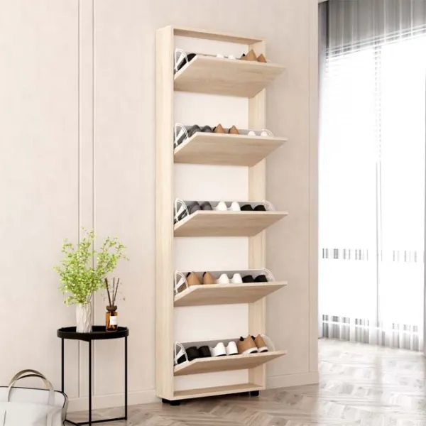 Обувной шкаф Mobildor-Lux LEO Slim 203 x 50 x 16см /Sonoma /Сонома photo 2