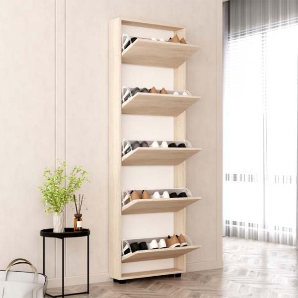 Обувной шкаф Mobildor-Lux LEO Slim 203 x 50 x 16см /Sonoma /Сонома photo 2