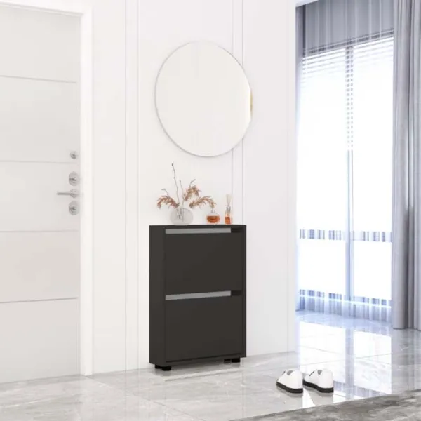 Dulap pentru încălțăminte Mobildor-Lux LEO Slim 86 x 50 x 16 /Anthracite /Anthracite photo 2 Dulap pentru încălțăminte Mobildor-Lux LEO Slim 86 x 50 x 16 /Anthracite /Anthracite photo 2