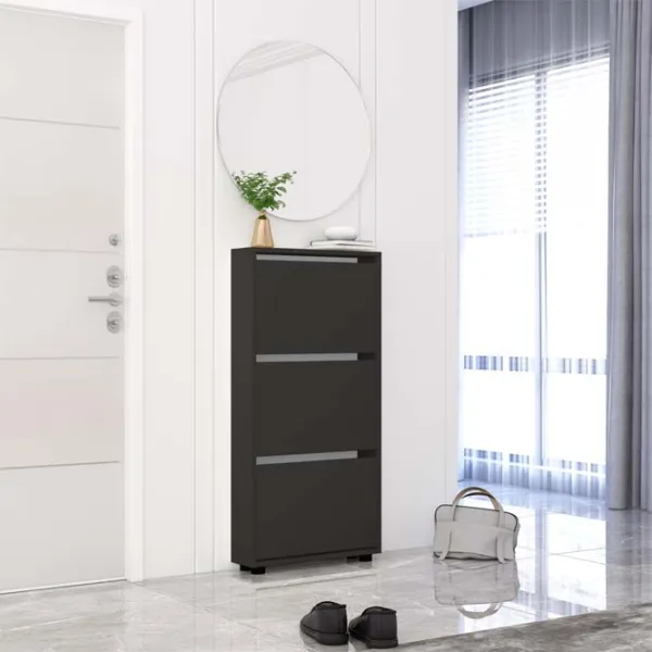 Dulap pentru încălțăminte Mobildor-Lux LEO Slim 125 x 60 x 16 /Anthracite /Anthracite photo 2 Dulap pentru încălțăminte Mobildor-Lux LEO Slim 125 x 60 x 16 /Anthracite /Anthracite photo 2