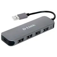 Адаптер Hub D-Link DUB-H4/E1A USB Type-A / Серый