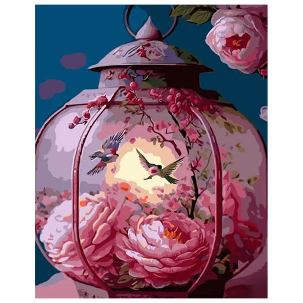 Картина по номерам Strateg Розовый восточный фонарь GS898 50 x 40 см / Вертикальная photo 1