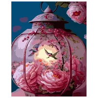 Картина по номерам Strateg Розовый восточный фонарь GS898 50 x 40 см / Вертикальная