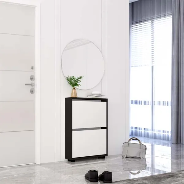 Dulap pentru încălțăminte Mobildor-Lux LEO Slim 86 x 60 x 16 /Anthracite /Anthracite photo 2