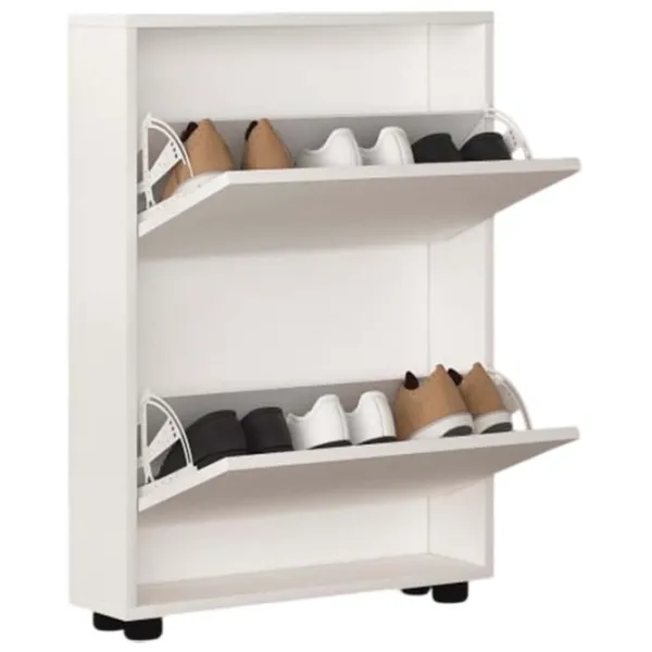 Dulap pentru încălțăminte Mobildor-Lux LEO Slim 86 x 60 x 16 /White /White photo 1