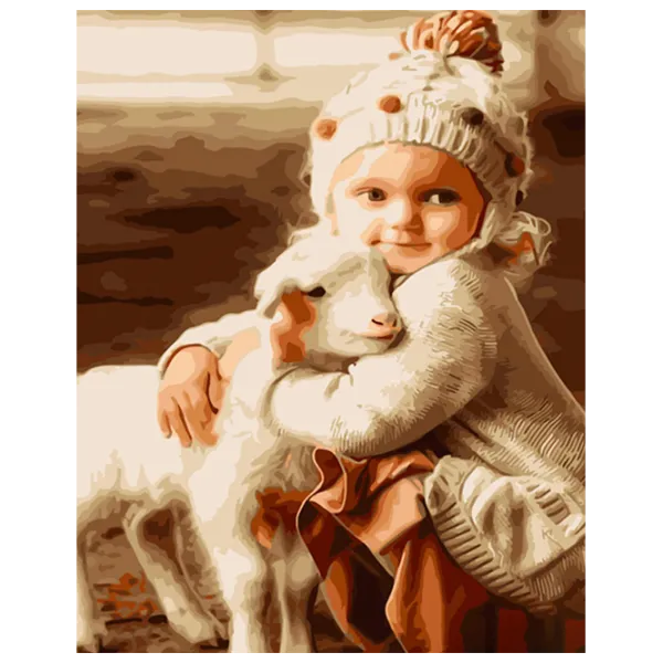 Картина по номерам Strateg Девочка и козленок GS974 50 x 40 см / Вертикальная photo 1 Картина по номерам Strateg Девочка и козленок GS974 50 x 40 см / Вертикальная photo 1