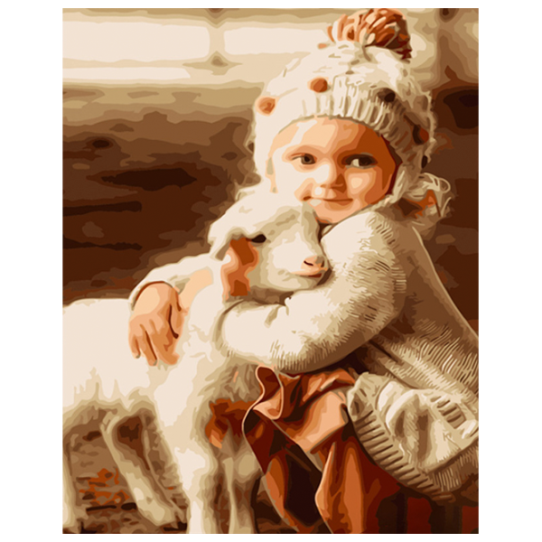 Картина по номерам Strateg Девочка и козленок GS974 50 x 40 см / Вертикальная photo 1 Картина по номерам Strateg Девочка и козленок GS974 50 x 40 см / Вертикальная photo 1