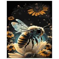 Картина по номерам Strateg Пчела среди цветов GS1003 50 x 40 см / Вертикальная