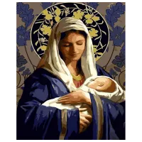 Картина по номерам Strateg Мария с маленьким Иисусом GS903 50 x 40 см / Вертикальная