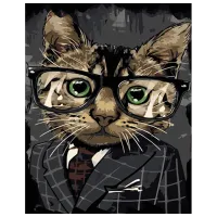 Картина по номерам Strateg Деловой котик GS1024 50 x 40 см / Вертикальная