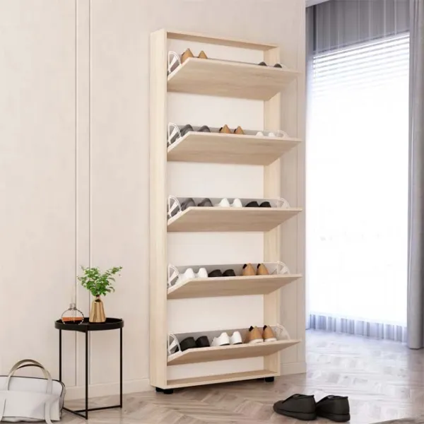 Обувной шкаф Mobildor-Lux LEO Slim 203 x 60 x 16см /Sonoma /Сонома photo 2