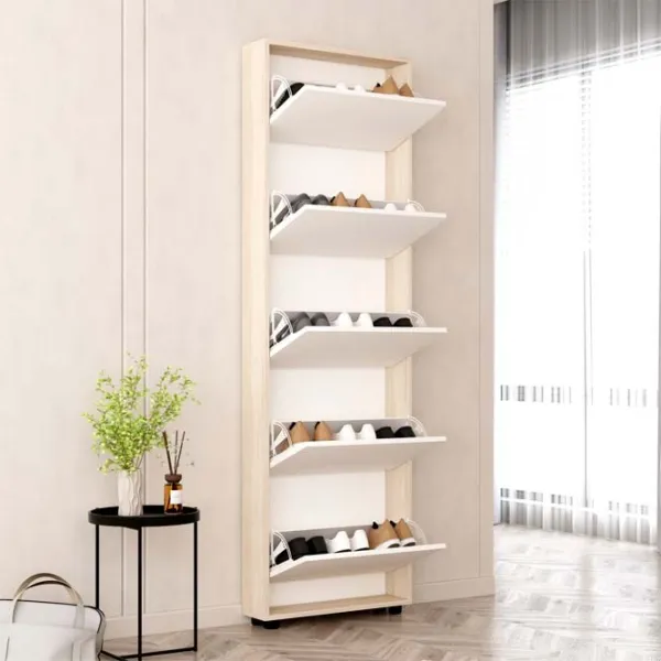 Обувной шкаф Mobildor-Lux LEO Slim 203 x 60 x 16см /Sonoma /Сонома photo 2