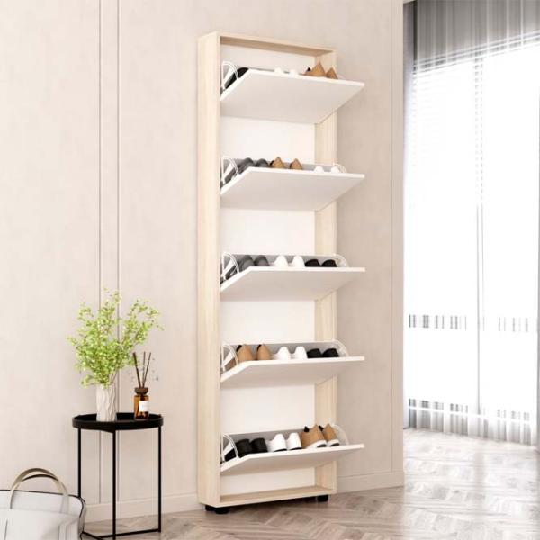 Обувной шкаф Mobildor-Lux LEO Slim 203 x 60 x 16см /Sonoma /Сонома photo 2