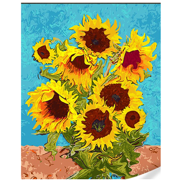 Картина по номерам Strateg Подсолнечники на цветном GS1623 50 x 40 см / Вертикальная photo 1