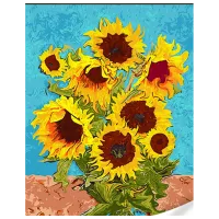 Картина по номерам Strateg Подсолнечники на цветном GS1623 50 x 40 см / Вертикальная