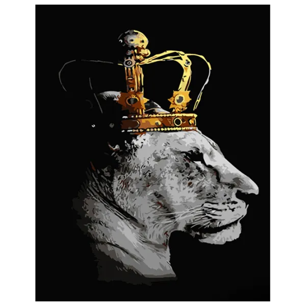 Pictură pe numere Strateg Regina Leoaică GS1442 50 x 40 cm / Verticală photo 1