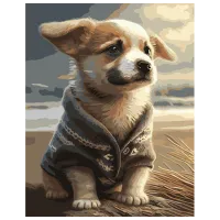 Картина по номерам Strateg Маленькие корги GS1083 50 x 40 см / Вертикальная