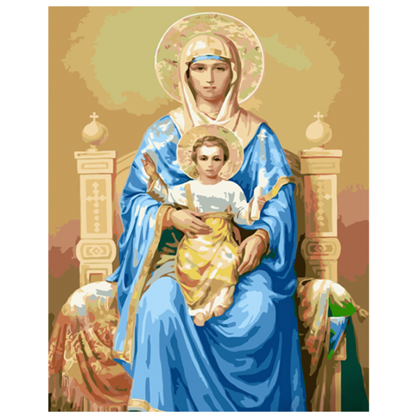 Картина по номерам Strateg Храмовая Богородица на троне GS920 50 x 40 см / Вертикальная photo 1