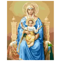 Картина по номерам Strateg Храмовая Богородица на троне GS920 50 x 40 см / Вертикальная