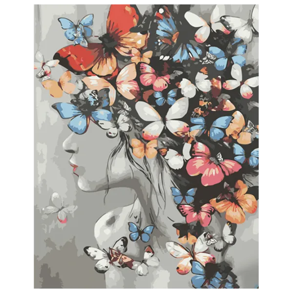 Картина по номерам Strateg Бабочки в волосах GS1057 50 x 40 см / Вертикальная photo 1