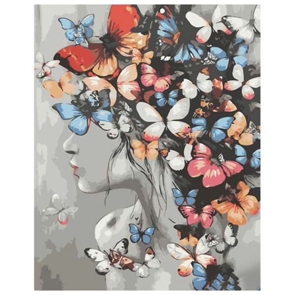 Картина по номерам Strateg Бабочки в волосах GS1057 50 x 40 см / Вертикальная photo 1