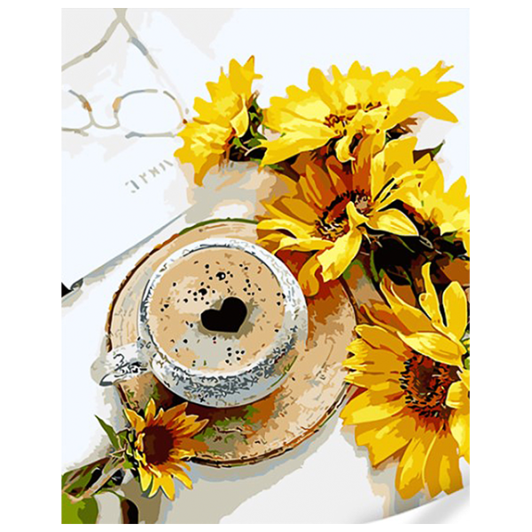 Картина по номерам Strateg Кофе с подсолнечниками GS1615 50 x 40 см / Вертикальная photo 1 Картина по номерам Strateg Кофе с подсолнечниками GS1615 50 x 40 см / Вертикальная photo 1