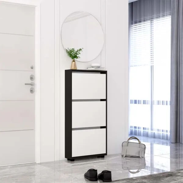 Dulap pentru încălțăminte Mobildor-Lux LEO Slim 125 x 70 x 16 /Anthracite /Anthracite photo 2 Dulap pentru încălțăminte Mobildor-Lux LEO Slim 125 x 70 x 16 /Anthracite /Anthracite photo 2