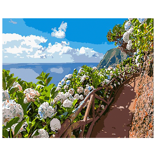 Pictură pe numere Strateg Flori lângă traseu pe un fundal colorat GS1608 50 x 40 cm / Orizontală photo 1 Pictură pe numere Strateg Flori lângă traseu pe un fundal colorat GS1608 50 x 40 cm / Orizontală photo 1
