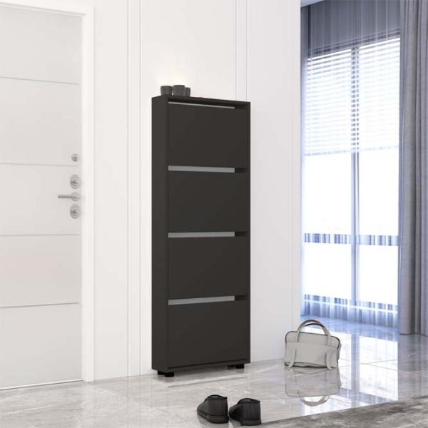 Обувной шкаф Mobildor-Lux LEO Slim 164 x 70 x 16см /Anthracite /Антрацит photo 2 Обувной шкаф Mobildor-Lux LEO Slim 164 x 70 x 16см /Anthracite /Антрацит photo 2