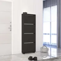 Dulap pentru încălțăminte Mobildor-Lux LEO Slim 164 x 70 x 16 /Anthracite /Anthracite photo 2