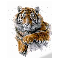 Картина по номерам Strateg Угрожающий тигр GS1061 50 x 40 см / Вертикальная