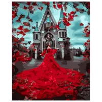 Картина по номерам Strateg Цветочное платье HH072 50 x 40 см / Вертикальная