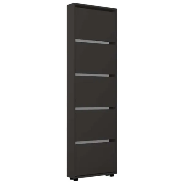 Dulap pentru încălțăminte Mobildor-Lux LEO Slim 203 x 70 x 16 /Anthracite /Anthracite photo 1