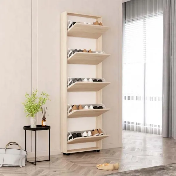 Обувной шкаф Mobildor-Lux LEO Slim 203 x 70 x 16см /Sonoma /Сонома photo 2 Обувной шкаф Mobildor-Lux LEO Slim 203 x 70 x 16см /Sonoma /Сонома photo 2