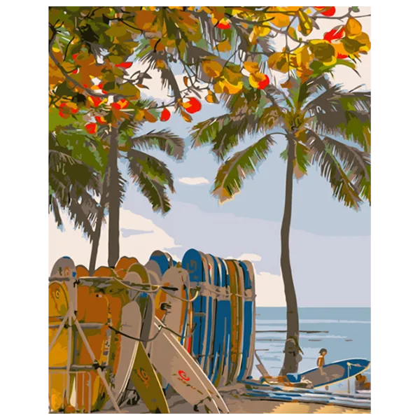 Картина по номерам Strateg Серфинг на Гавайях GS1278 50 x 40 см / Вертикальная photo 1