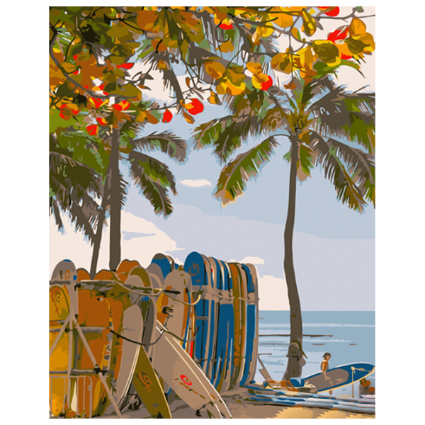 Картина по номерам Strateg Серфинг на Гавайях GS1278 50 x 40 см / Вертикальная photo 1