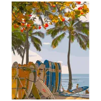 Картина по номерам Strateg Серфинг на Гавайях GS1278 50 x 40 см / Вертикальная