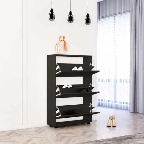 Dulap pentru încălțăminte Mobildor-Lux Leo 125 x 70 x 27 /Anthracite /Anthracite photo 2 Dulap pentru încălțăminte Mobildor-Lux Leo 125 x 70 x 27 /Anthracite /Anthracite photo 2
