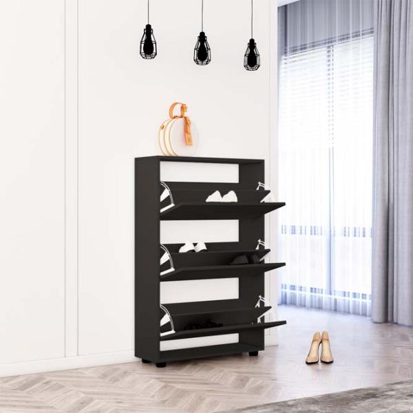 Dulap pentru încălțăminte Mobildor-Lux Leo 125 x 70 x 27 /Anthracite /Anthracite photo 2 Dulap pentru încălțăminte Mobildor-Lux Leo 125 x 70 x 27 /Anthracite /Anthracite photo 2