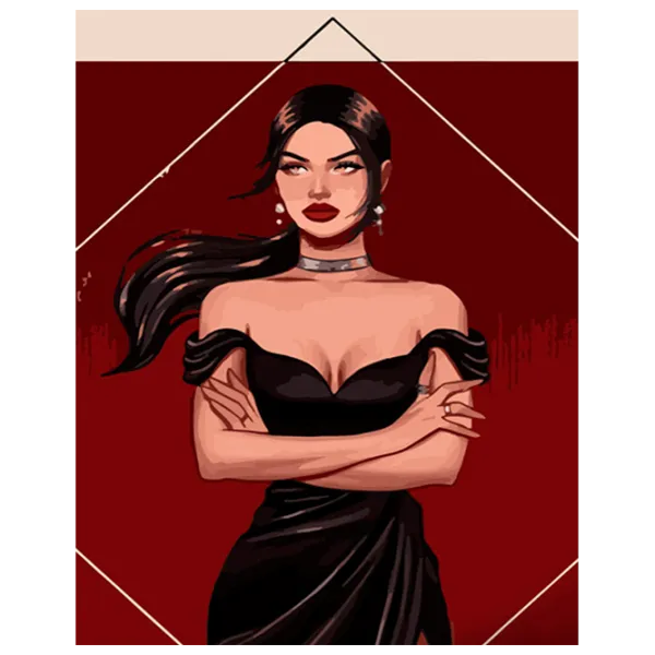 Картина по номерам Strateg Женщина в черном GS700 50 x 40 см / Вертикальная photo 1