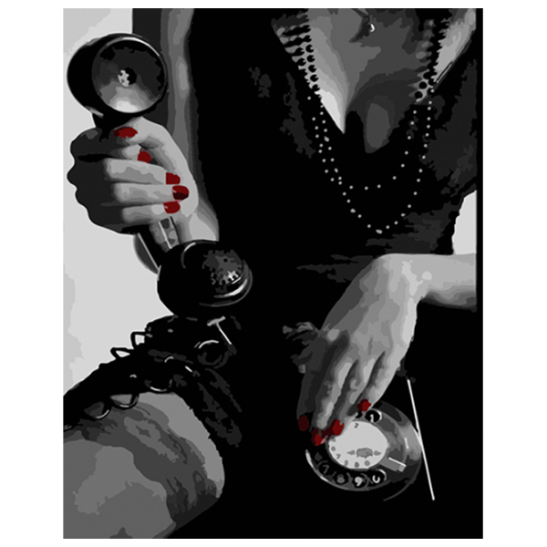 Pictură pe numere Strateg Femeie cu telefon HH035 50 x 40 cm / Verticală photo 1 Pictură pe numere Strateg Femeie cu telefon HH035 50 x 40 cm / Verticală photo 1