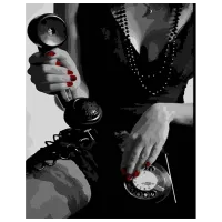 Pictură pe numere Strateg Femeie cu telefon HH035 50 x 40 cm / Verticală