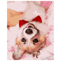 Картина по номерам Strateg Корги с галстуком HH012 50 x 40 см / Вертикальная