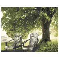 Картина по номерам Strateg Комфорт под деревом GS1051 50 x 40 см / Горизонтальная