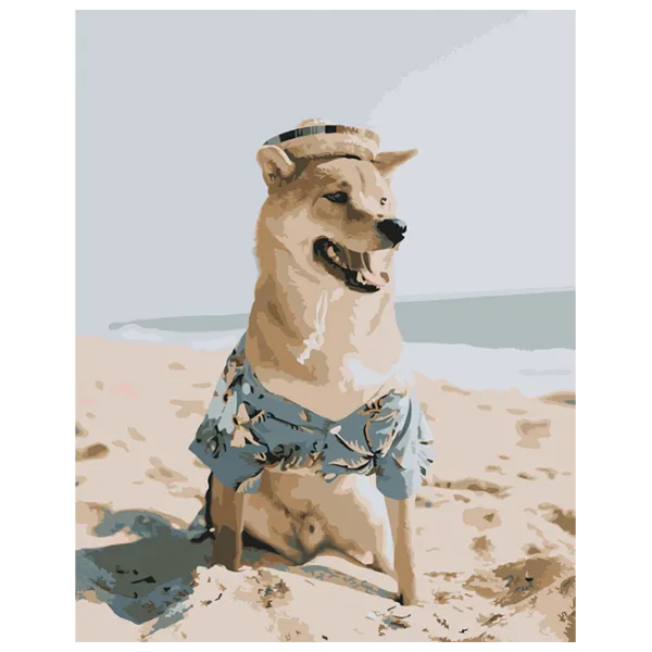 Pictură pe numere Strateg Shiba Inu pe plajă DY110 50 x 40 cm / Verticală photo 1 Pictură pe numere Strateg Shiba Inu pe plajă DY110 50 x 40 cm / Verticală photo 1