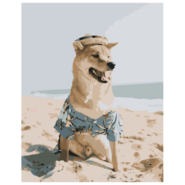 Pictură pe numere Strateg Shiba Inu pe plajă DY110 50 x 40 cm / Verticală photo 1 Pictură pe numere Strateg Shiba Inu pe plajă DY110 50 x 40 cm / Verticală photo 1