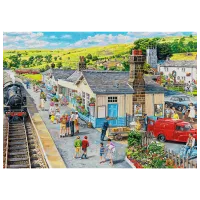 Puzzle Trefl Tea time: Station in the Village 12+/ Numărul de piese: 1000 photo 3