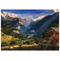 Puzzle Trefl Lauterbrunnen Valley, Switzerland 12+/ Numărul de piese: 1000 photo 2