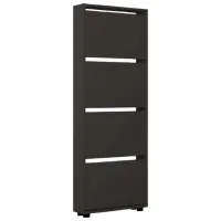 Dulap pentru încălțăminte Mobildor-Lux LEO Slim 164 x 80 x 16 /Anthracite /Anthracite